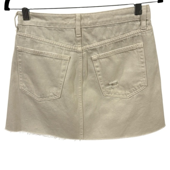 NWT Free People Distressed A-Line Denim Button Up Skirt Woman’s Sz 27 - Picture 3 of 9